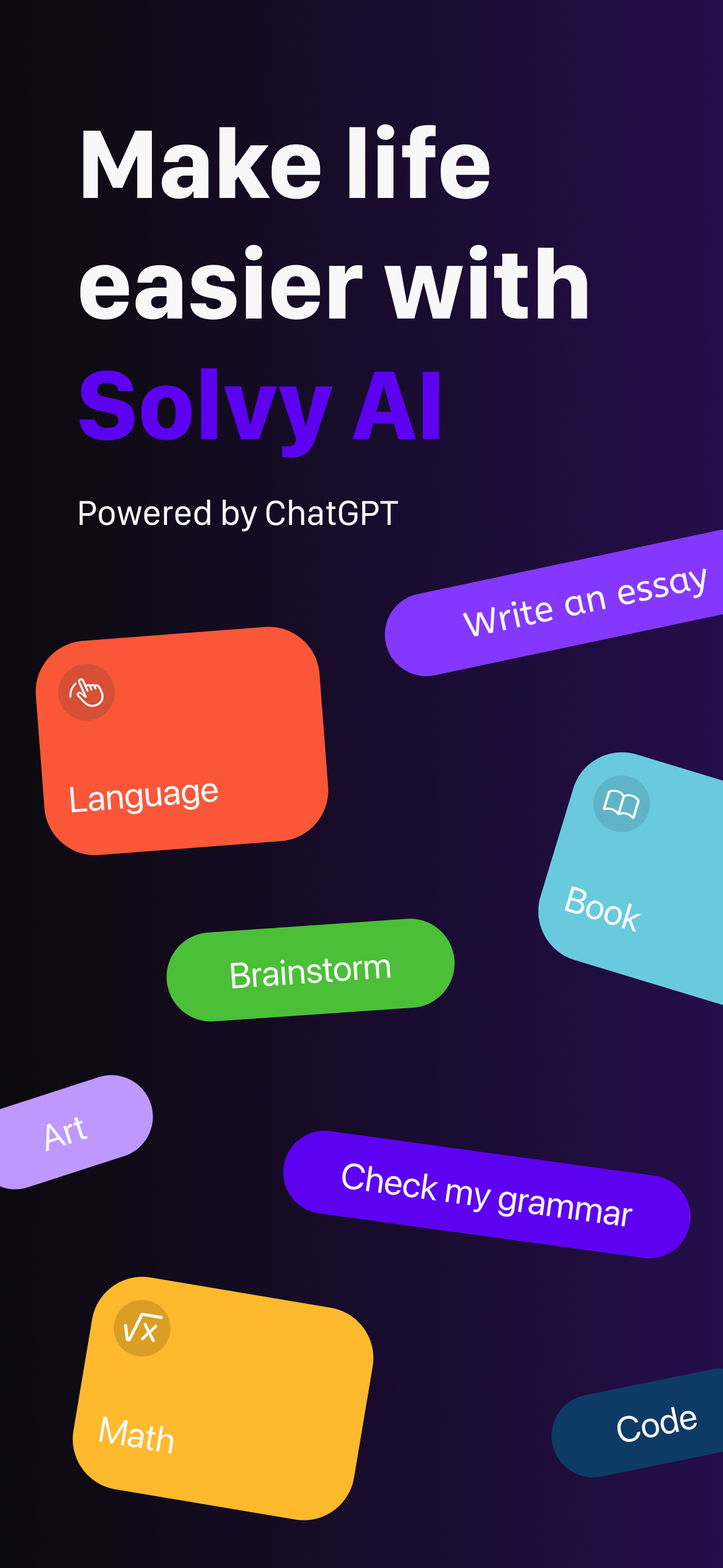 Solvy app — step-by-step homework help